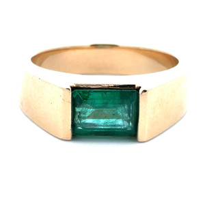 14K Yellow Gold Emerald Cut 1.0 ct. Emerald Ring Size 7 14K Yellow Gold Emerald Cut 1.0 ct. Emerald Ring Size 7