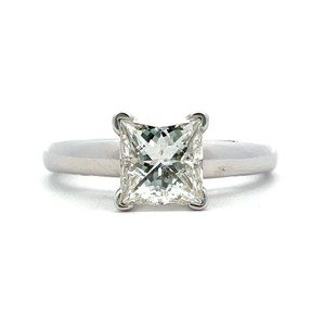The Leo 14K White Gold 1.53ct Princess Cut Solitaire Diamond Engagement Ring Size 7 1/4