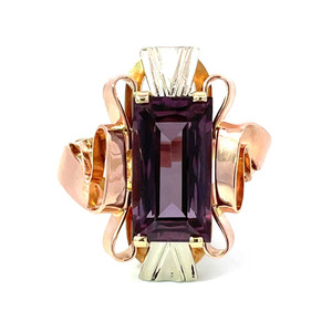 14K Tri-tone Gold Synthetic Alexandrite Ring Size 6.5 14K Tri-tone Gold Synthetic Alexandrite Ring Size 6.5