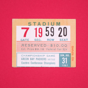 1961 NFL Championship Game Ticket Stub GB Packers vs. NY Giants (5004438 EH)