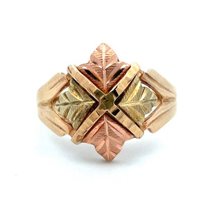 10k Yellow & Black Hills Gold CCO 4 Leaves Contemporary Design Ring Size 8 1/4 10k Yellow & Black Hills Gold CCO 4 Leaves Contemporary Design Ring Size 8 1/4