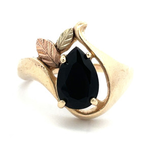 Vintage 10k Yellow & Black Hills Gold Coleman Pear Cut Black Onyx Ring Size 6 Vintage 10k Yellow & Black Hills Gold Coleman Pear Cut Black Onyx Ring Size 6