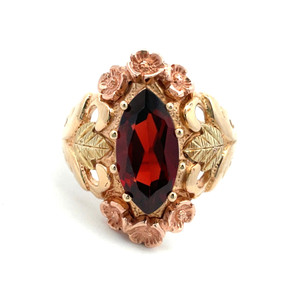 10K Black Hills Gold Coleman Co. Marquise Cut Garnet Ring Size 7 10K Black Hills Gold Coleman Co. Marquise Cut Garnet Ring Size 7