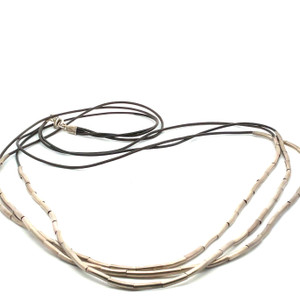 Sterling Silver Silpada Tube Bead Three Strand Brown Leather Necklace Sterling Silver Silpada Tube Bead Three Strand Brown Leather Necklace