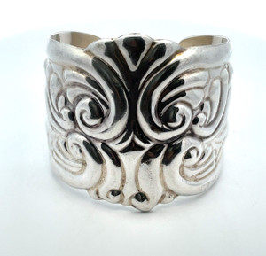 Vintage Mexico Sterling Silver Intricate Design Cuff Bracelet
