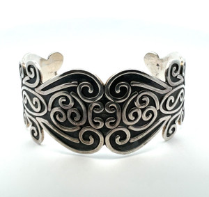 Sterling Silver Ornate Design Cuff Bracelet Sterling Silver Ornate Design Cuff Bracelet