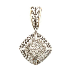 Sterling Silver Gail Scott Pave Diamond Weave Cable Pendant Sterling Silver Gail Scott Pave Diamond Weave Cable Pendant