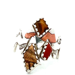 Carolyn Pollack Modern Sterling Silver Multi-Gem Ring Size 10.5 Carolyn Pollack Modern Sterling Silver Multi-Gem Ring Size 10.5