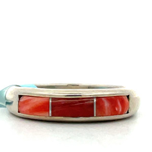 Carolyn Pollack Sterling Silver Coral Inlay Ring Size 7