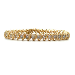 14K Yellow Gold S Link App 3.5cttw Diamond Accented 7" Tennis Bracelet 14K Yellow Gold S Link App 3.5cttw Diamond Accented 7" Tennis Bracelet