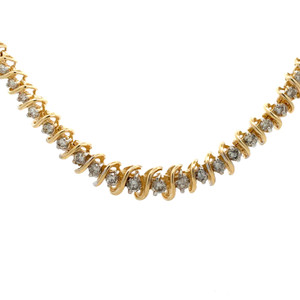 14K Yellow Gold S Link App 5cttw Diamond Accented 18" Necklace 14K Yellow Gold S Link App 5cttw Diamond Accented 18" Necklace