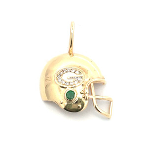 14K Yellow Gold Green Bay Packers Emerald Diamond Michael Anthony 1994 Pendant 14K Yellow Gold Green Bay Packers Emerald Diamond Michael Anthony 1994 Pendant