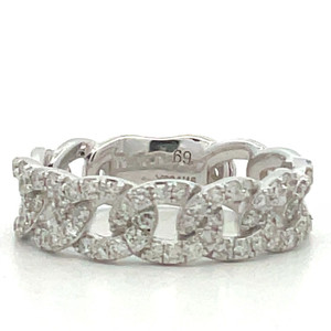 14K White Gold Diamond Accented 0.60 TDW Link Ring Size 6.5 14K White Gold Diamond Accented 0.60 TDW Link Ring Size 6.5