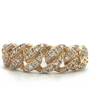 14K Gold Chain Link Band .49 Diamond TDW Ring Size 6.5 14K Gold Chain Link Band .49 Diamond TDW Ring Size 6.5