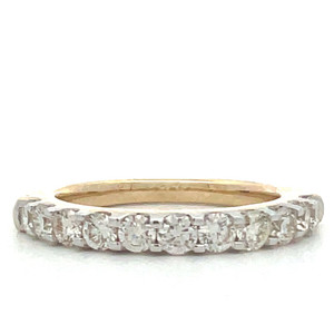 14K Gold Single Band 11 Diamonds 1.00 Diamond TDW Ring Size 7 14K Gold Single Band 11 Diamonds 1.00 Diamond TDW Ring Size 7