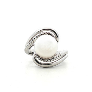 Sterling Silver White Pearl Wrap Ring Size 5