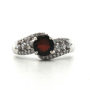 Sterling Silver Created Black Opal With A CZ Halo Accent Ring Size 9