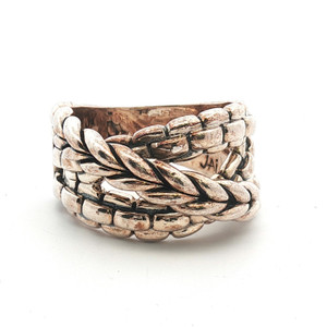 Sterling Silver Braided Bypass Ring Size 8