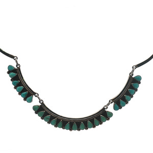 Sterling Silver Turquoise Teardrop Statement Necklace