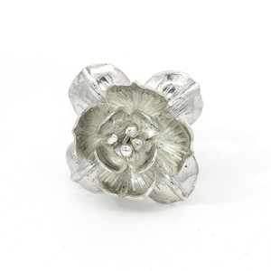 Sterling Silver Floral Statement Ring Size 7