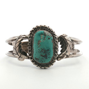 Sterling Silver Turquoise Navajo Native Cuff Bracelet