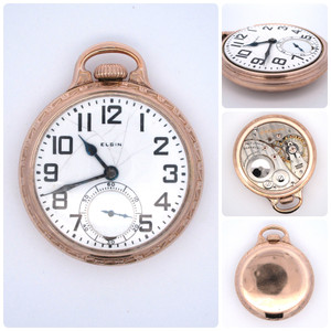 Antique 1928 Elgin BW Raymond 478 16s 21j RR GF Pocket Watch (B24300 EH)