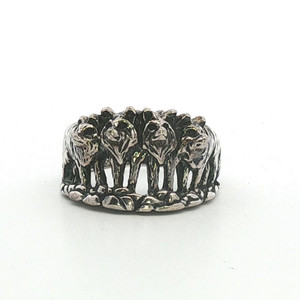 Sterling Silver Wolf Pack Ring Size 7