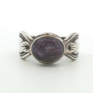 Sterling Silver Purple Charolite Fashion Ring Size 6
