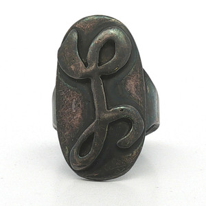 Sterling Silver L Initial Ring Size 6