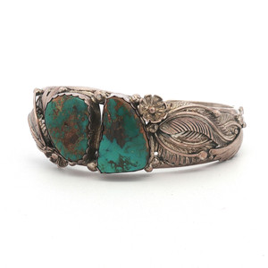 Vintage Navajo Sterling Silver Royston Turquoise Old Pawn Bracelet