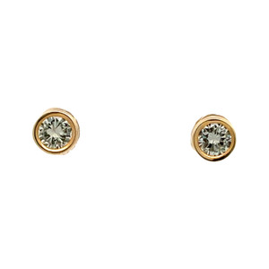 14K Gold .40tw Diamond Bezel Stud Earrings