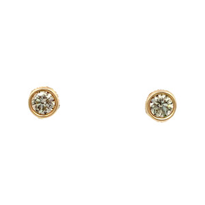 14K Gold .43tw Diamond Bezel Stud Earrings