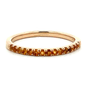 10K Gold Orange Citrine Bezel Band Ring Size 7
