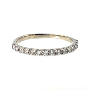 14K White Gold Half Infinity Band Ring Size 9