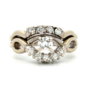 14k White Gold Approx .22ct Round Brilliant Cut Diamond Ring Size 9