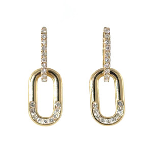 10K Gold .50tw Diamond Clover Flower Post Earrings