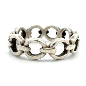 Sterling Silver Chain Link Band Ring Size 6.75