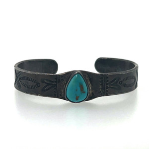 Sterling Silver Turquoise Vintage South Western Style Cuff