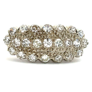 Vintage 14K Yellow Gold Three Rows AP 0.50cttw Diamond Pave Ring Size 6