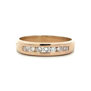 14K Gold 7-Diamonds in a  Channel-Setting Ring Size 8.5