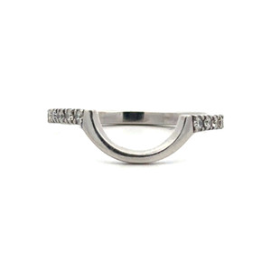 Platinum Diamond Infinity U-Shaped Wedding Wrap Band Ring Size 7.5