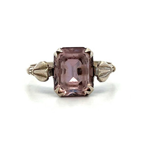 Sterling Silver Amethyst Solitaire Fashion Ring Size 8