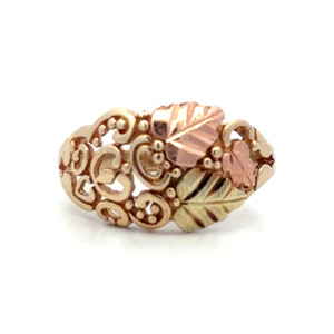 10K Black Hills Gold Multi-Colored Leaf and Vine Cluster Ring Size 8.75