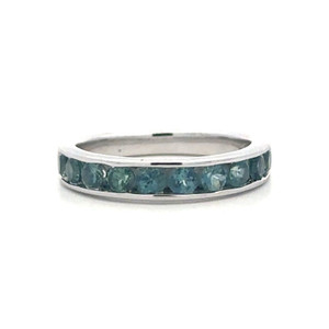 14K White Gold Zircon Diamonds in a Channel-Setting Infinity Ring Size 6