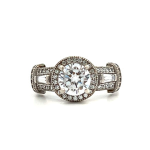 Sterling Silver CZ Vintage Inspired Art Deco Fashion Ring Size 7