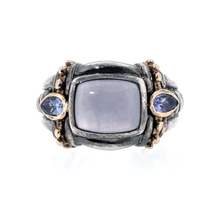 Sterling Silver Cushion Cut Moonstone Ring Size 6