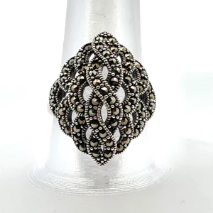 Sterling Silver Marcasite Ring Size 11