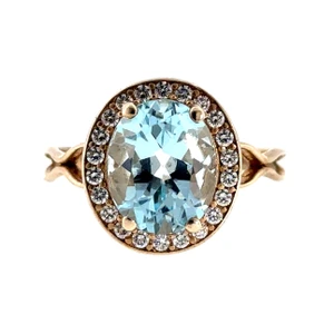 Sterling Silver Oval Cut Aquamarine Open Band Ring Size 10.25