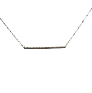 Sterling Silver Diamond Bar Necklace