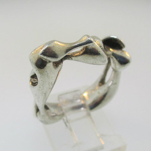 Sterling Silver Art Deco Square Style Ring Size 7.5